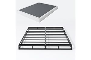 SHLAND King Box Spring, 5 Inch Box Springs King Size Basics Bed Base, Mattress Foundation, Black Heavy Duty Metal Structure with Cover, No Noise, Easy Assembly