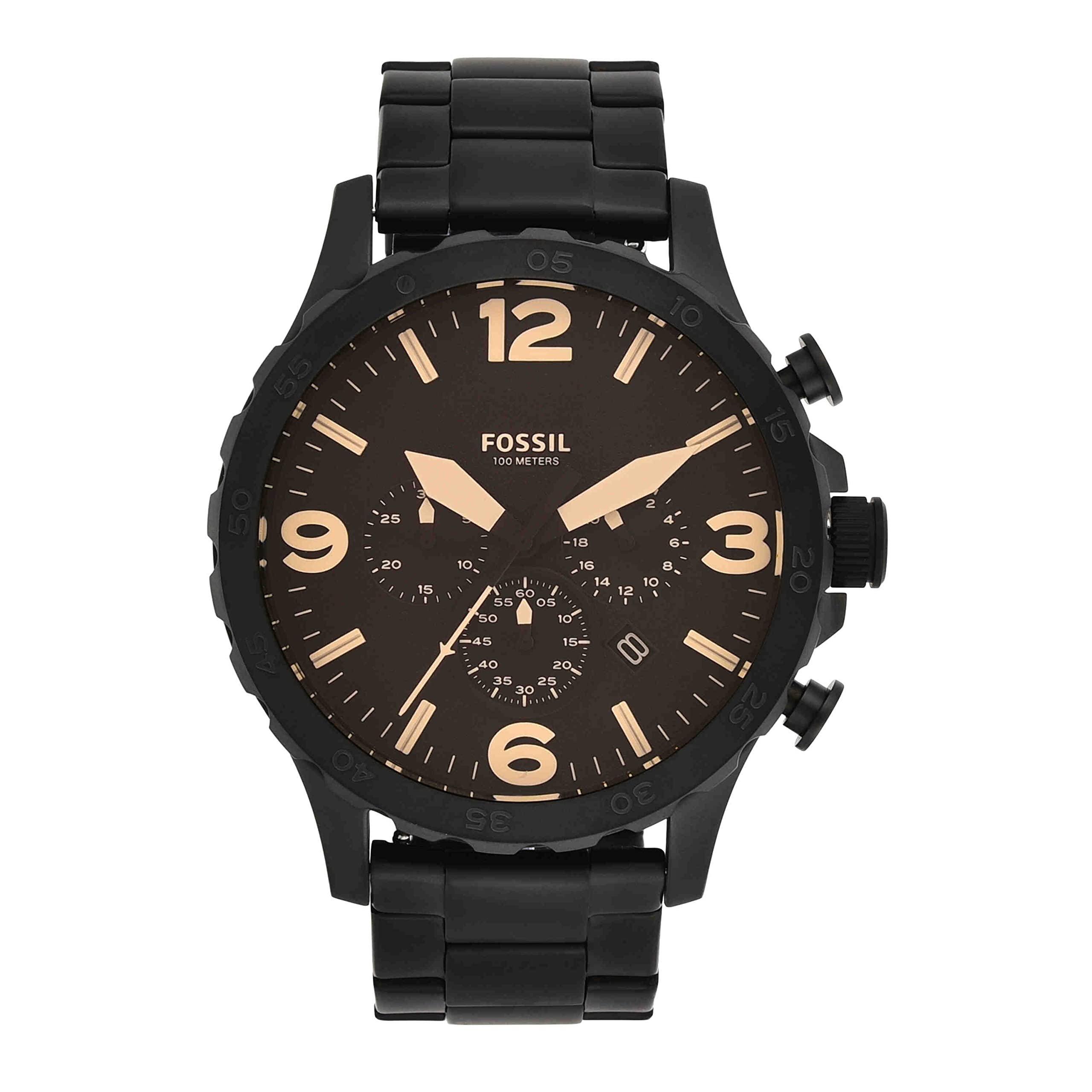 FOSSIL Nate Men's Quartz Watch with Black Dial and Black Stainless Steel Bracelet JR1356 — image 1