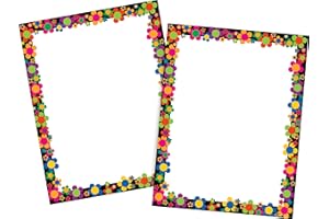 Barker Creek Designer Computer Paper 100 Sheet Set, Flower Power, Decorative Paper, Stationery, 8.5" x 11", 100 Sheets, Home,