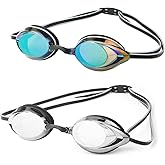 DARIDO Swim Goggles, Swimming Goggles 2 Pack Anti Fog UV Protection No Leaking for Adult, Men, Women, Youth