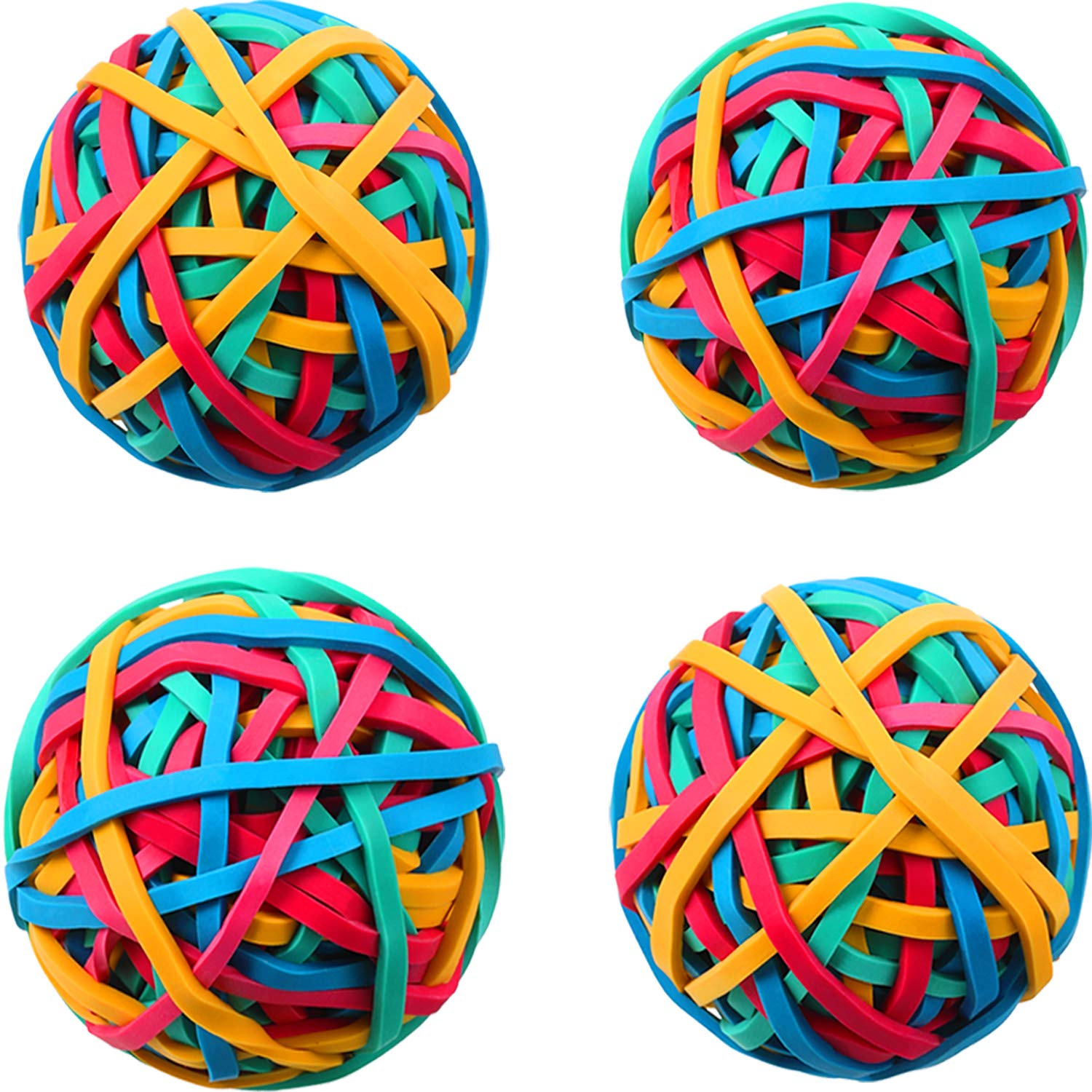 4 Roll Rubber Band Elastic Ball About 400 Pieces Colorful Rubber Bands Stretchable Rubber Band Balls Stationery Holder Elastic Band Loops for DIY, Arts and Crafts, Document Organizing