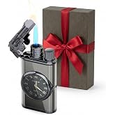Vintage Gun Pistol Lighter, Cool Watch Lighter for Men, Dual Flame - Soft Flame &amp; Torch Lighter
