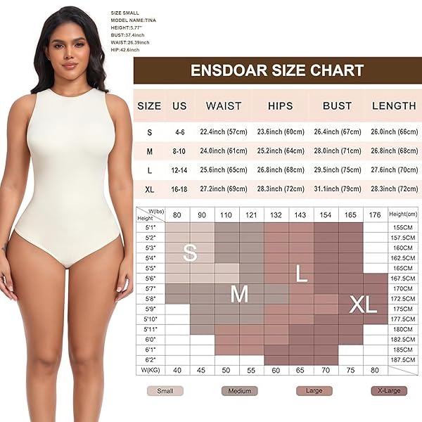 ENSDOAR TANK TOP BODY SUITS WOMEN RIBBED SLEEVELESS CREW NECK RACERBACK SEXY HALTER BASIC BODYSUIT TOPS FOR WOMEN (WHITE, SMALL)