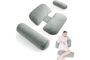 TOKSAY Pregnancy Pillows for Sleeping, Soft Maternity Body Pillow for Side Sleeper, Support for Back, Legs, Belly, Adjustable Travel Pregnant Women Pillow (Grey)