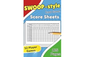 Swoop-style Card Game Score Sheets: Compatible with Swoop | 12 Player Games | 125 Pages | 6x9 Inches Large Print Score Pads |