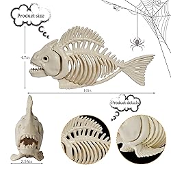 NEROSUN Halloween Fish Skeleton Decorations, 3 Pack