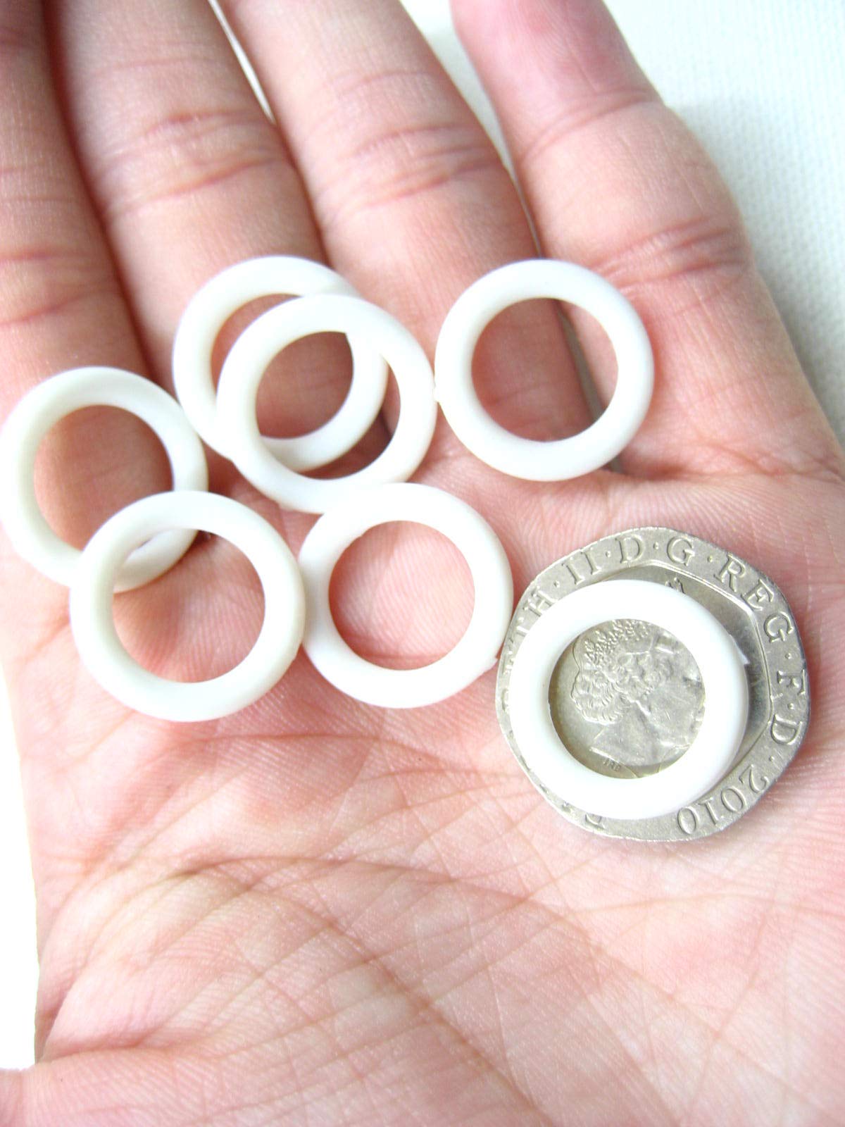 50pcs of Curtain Roman Blind Cord Rings 15 mm White Regency Cord Guide Loops sew Stitch