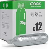 CXWXC 16g / 25g Threaded CO2 Cartridges for Bike Tires | Cartridge for CO2 Inflator with Threaded Connection, CO2 Pump for Road and Mountain Bikes