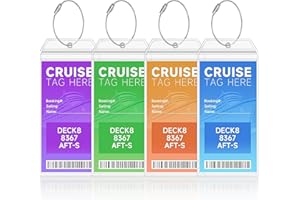 Cruise Luggage Tags, Cruise Luggage Tag Holder, Compatible with All Cruise Lines, Waterproof PVC Clear Cruise Tags, Transpare