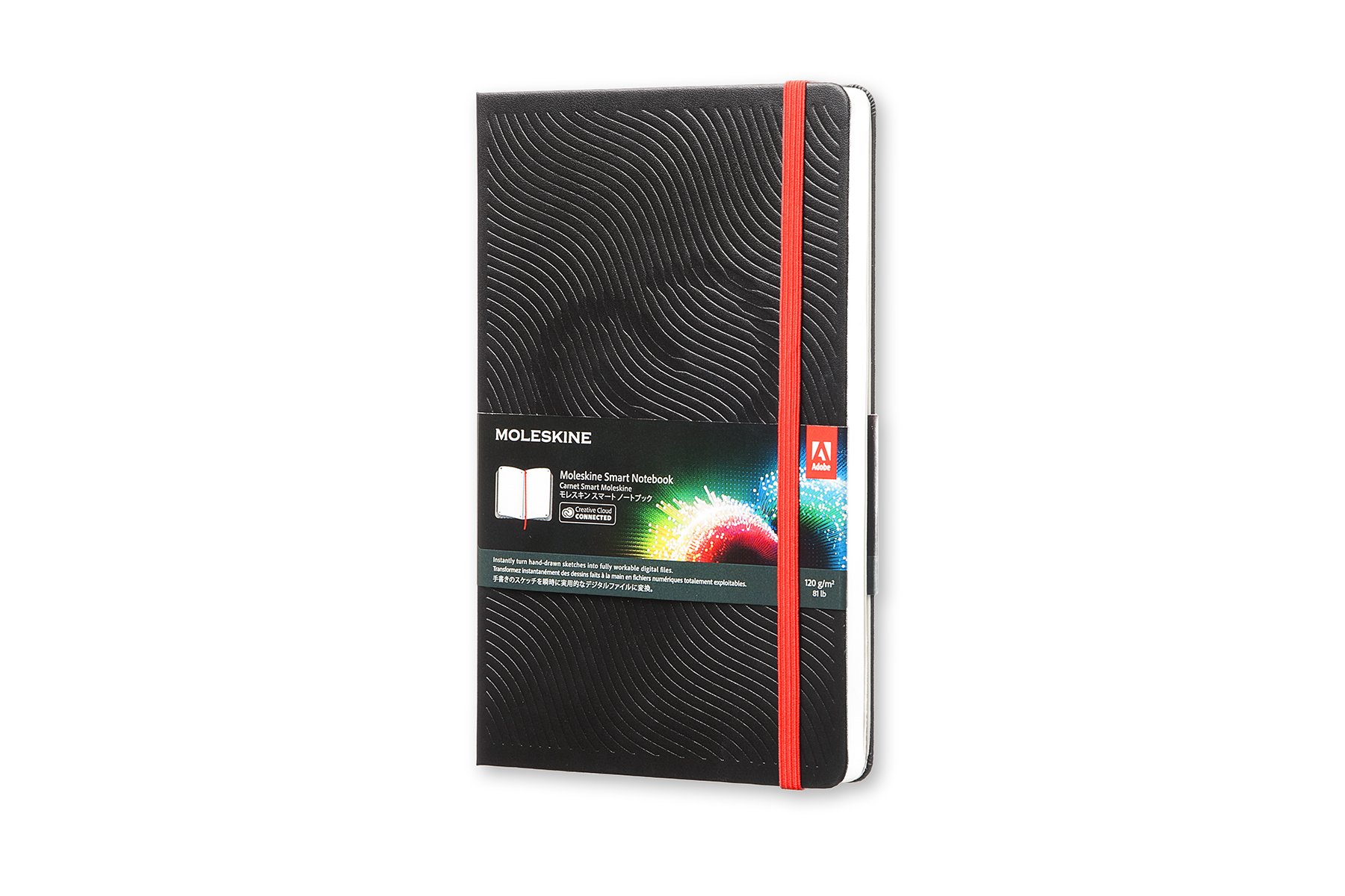 Moleskine Smart Notebook, Digital Notebook with White Pages Connected to the App Creative Cloud Connected, Hard Cover, Large Size 13 x 21 cm, Black, 600 Pages