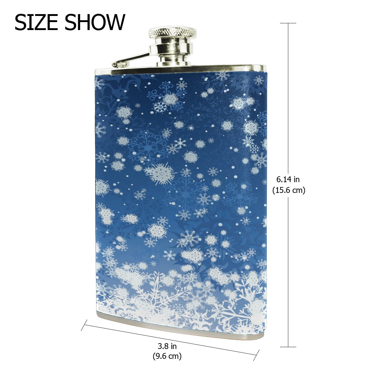 国産 Alaza Snowflageヒップフラスコステンレススチール8オンスポケットショットのフラスコliquor Whiskey Vodkaラムpuレザーwrapped 100 Leak Proof B075zsgp44 大流行中 Qualitygb Com