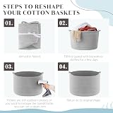 Maliton Grey Storage Basket 50x35 cm 68L Foldable Laundry Toy Organizer view 7