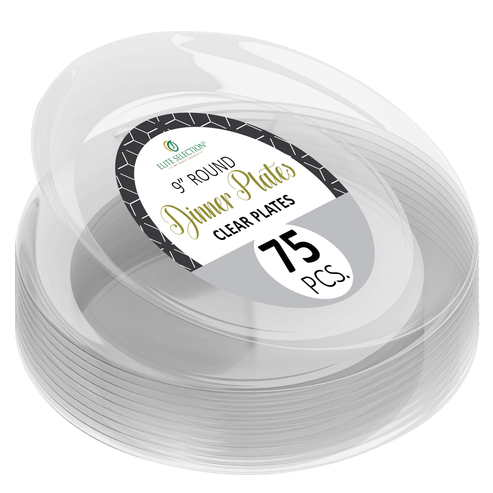 Buy Clear Disposable Plastic 9” Plates Pack Of (75) Elegant Dinner