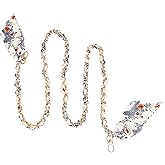 Framendino, Purse Straps Silk Scarf Metal Chain 47" Replacement Cross Body Strap Elegant Bag Decoration for DIY Shoulder (Apricot Floral)