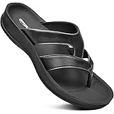 AEROTHOTIC Arch Supportive Strappy Orthotic Comfortable Flip Flops Cushion Soft Toe Post Non-Slip Summer Casual Travel Walking Thong Sandals Women Beach Essentials