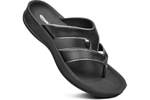 AEROTHOTIC Arch Supportive Strappy Orthotic Comfortable Flip Flops Cushion Soft Toe Post Non-Slip Summer Casual Travel Walking Thong Sandals Women Beach Essentials