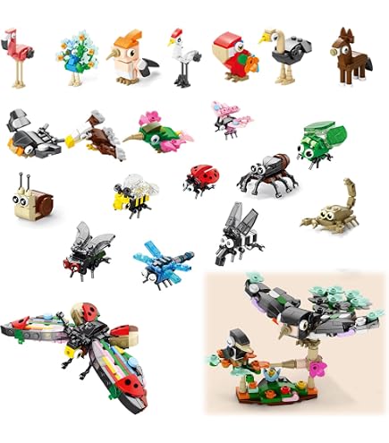 Articles pour fêtes pour enfants - Paquet de 12 blocs de construction animaliers pour sacs cadeaux, remplissage de chaussettes de Noël, récompenses scolaires, cadeaux d'anniversaire, ensembles de