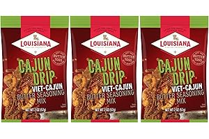 LOUISIANA FISH FRY PRODUCTS Louisiana Fish Fry Cajun Drip Viet-Cajun Butter Seasoning Mix - Seasoned Butter Sauce for Seafood - 2 oz. Bag (Pack of 3) - Just Add Butter and Toss with Seafood - Add a Burst of Flavor to Your Boiled Seafood with Cajun Drip