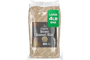 Jiva Organic Brown Basmati Rice 4 Pound Bag - Premium Quality from India