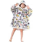 Blanket Hoodie, Sherpa Fleece Wearable Blanket for Kids, Plush Flannel Hooded Blanket, Sweatshirt Gift with Giant Pocket