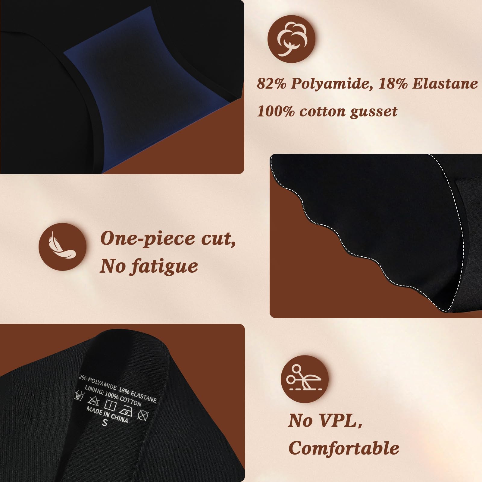 TDONE Seamless Knickers for Women, Breathable High Waisted Seamless Underwear Comfortable No Vpl Show Panties Soft Moisture Wicking Wavy Edges Knickers Full Coverage Briefs Multipack(6 Pack)