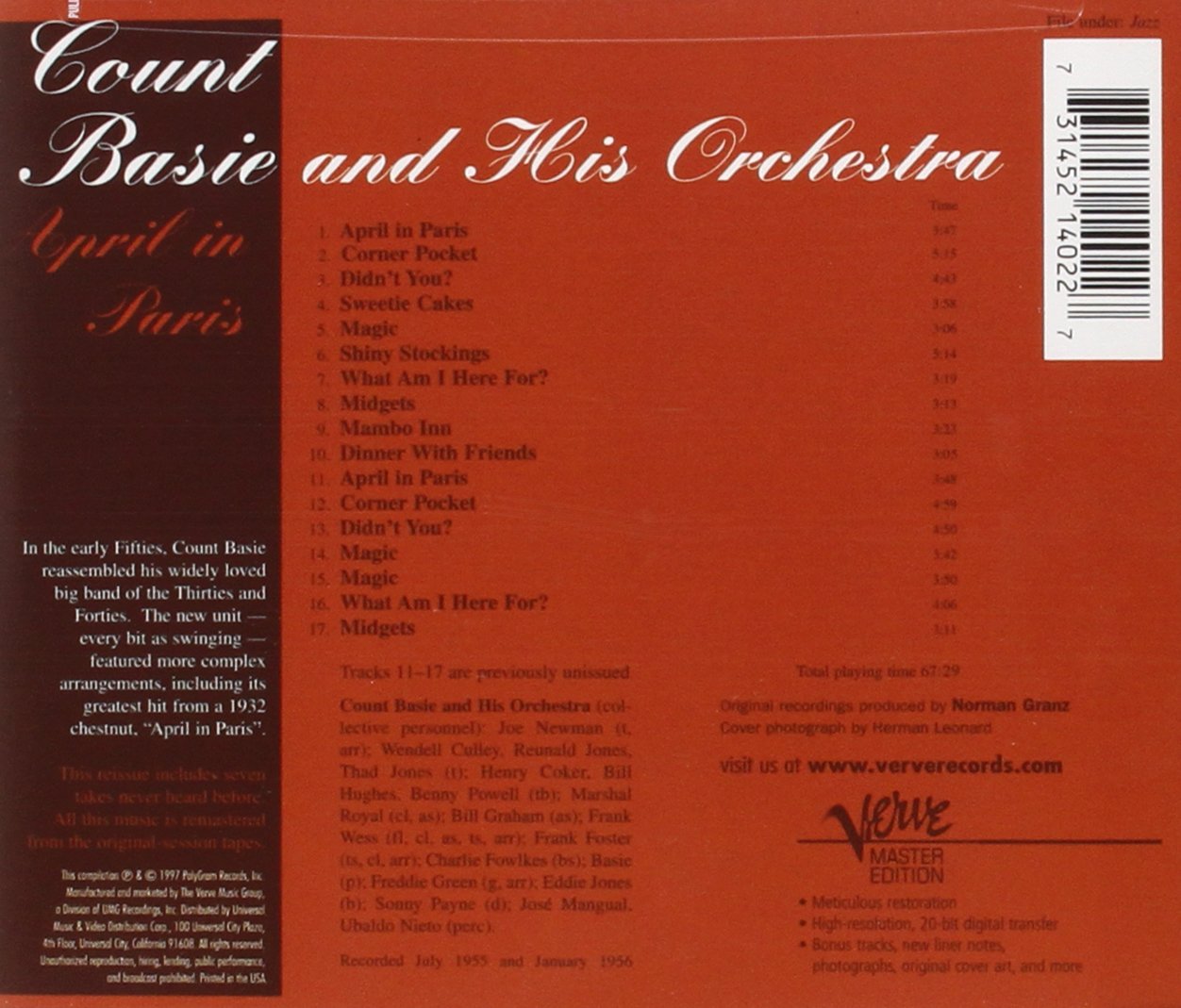 Count Basie April In Paris Vme Remastered Amazon Com Music