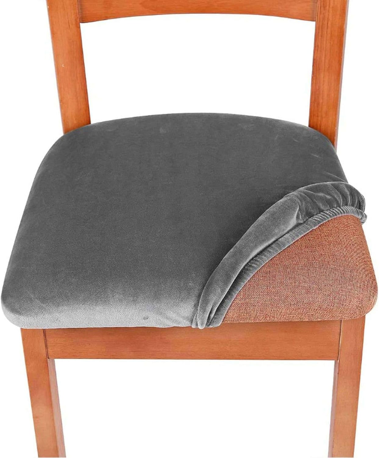 JHLD Velvet Dining Chair Seat Covers, Stretch Dining Room Chair Cushion
