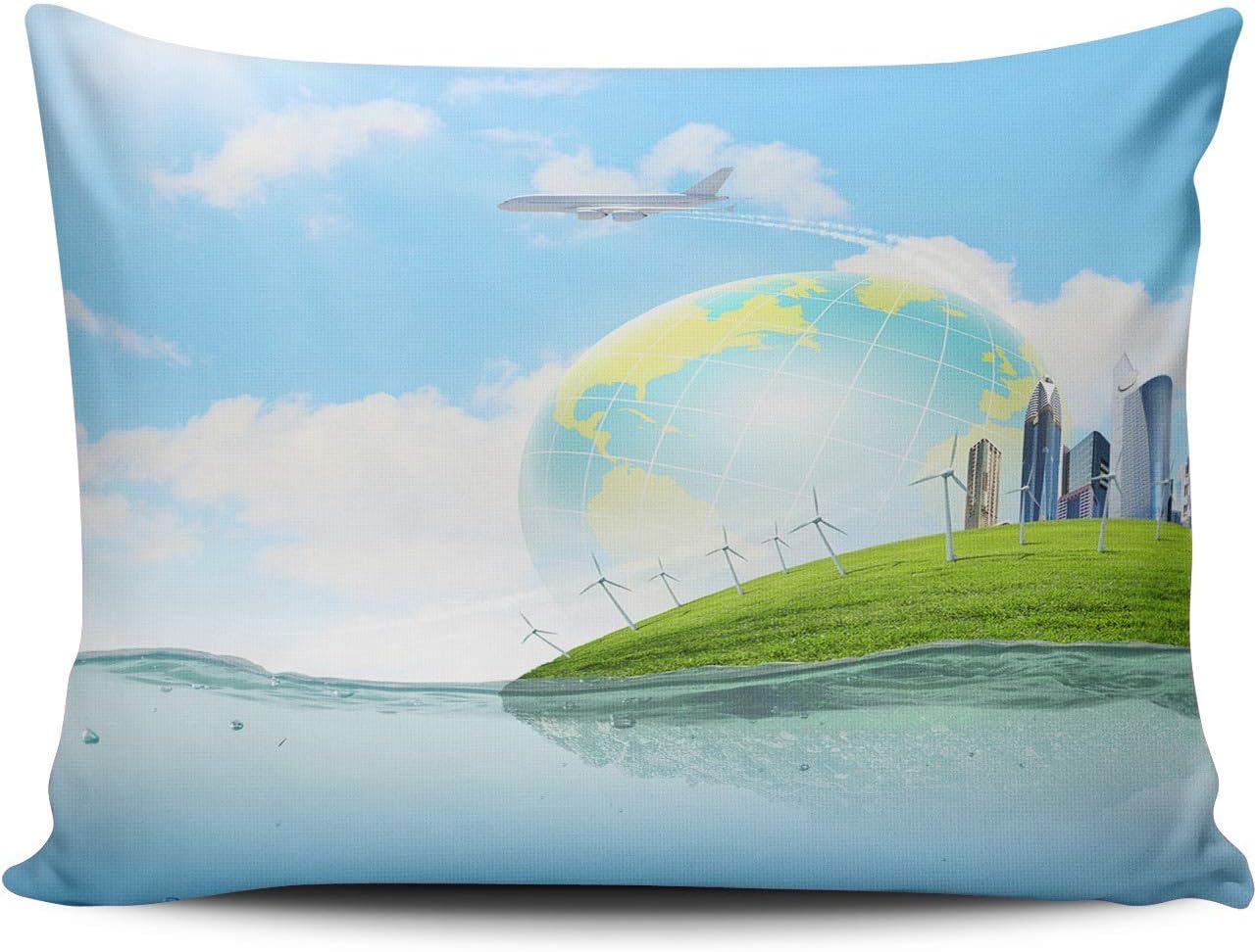 Throw Pillow Case Bedroom Decor Earth Floating In Water Because