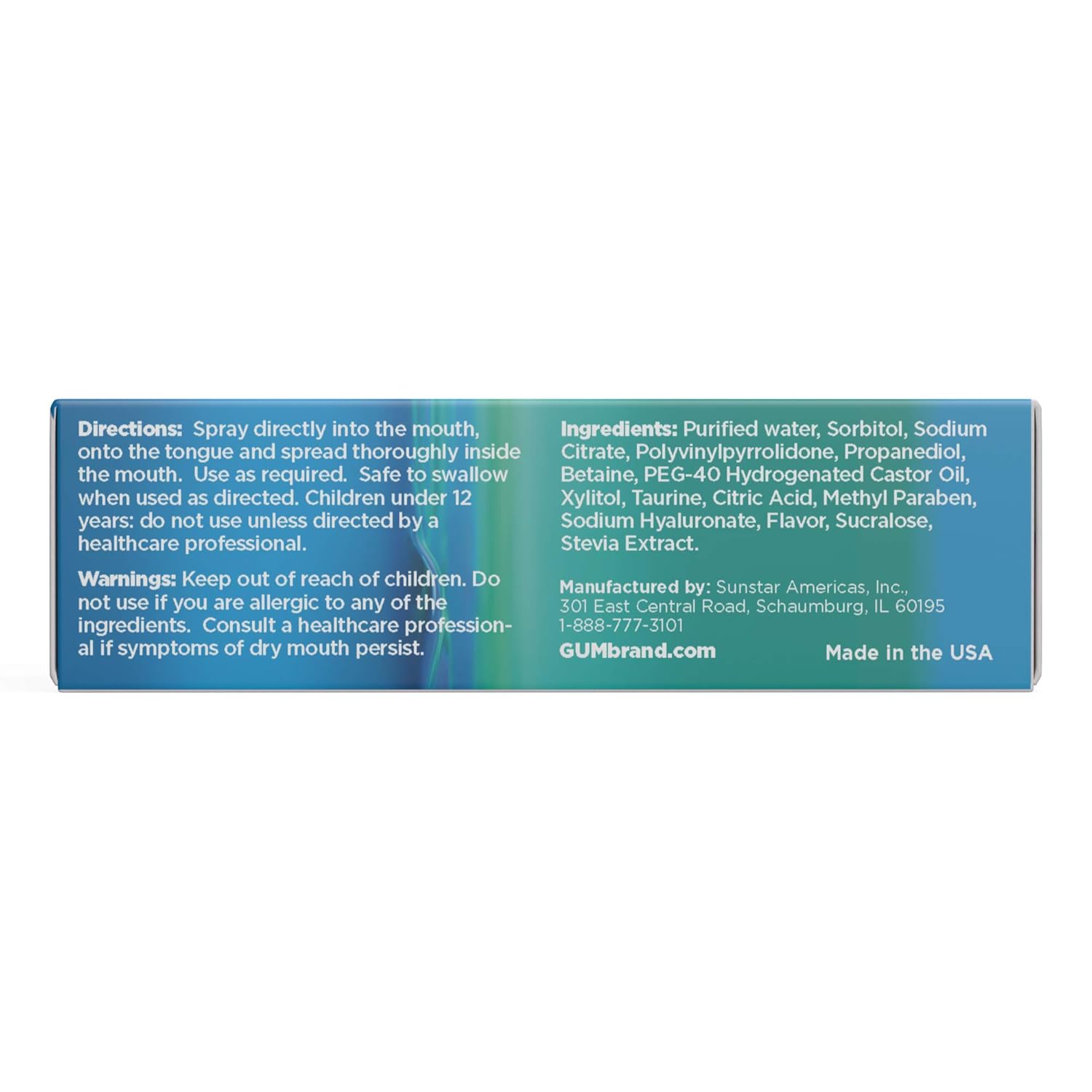 GUM - 1800R Hydral Oral Spray, Alcohol-Free Gentle Mint Spray for On-The-Go Dry Mouth Relief, 2 oz: Industrial & Scientific