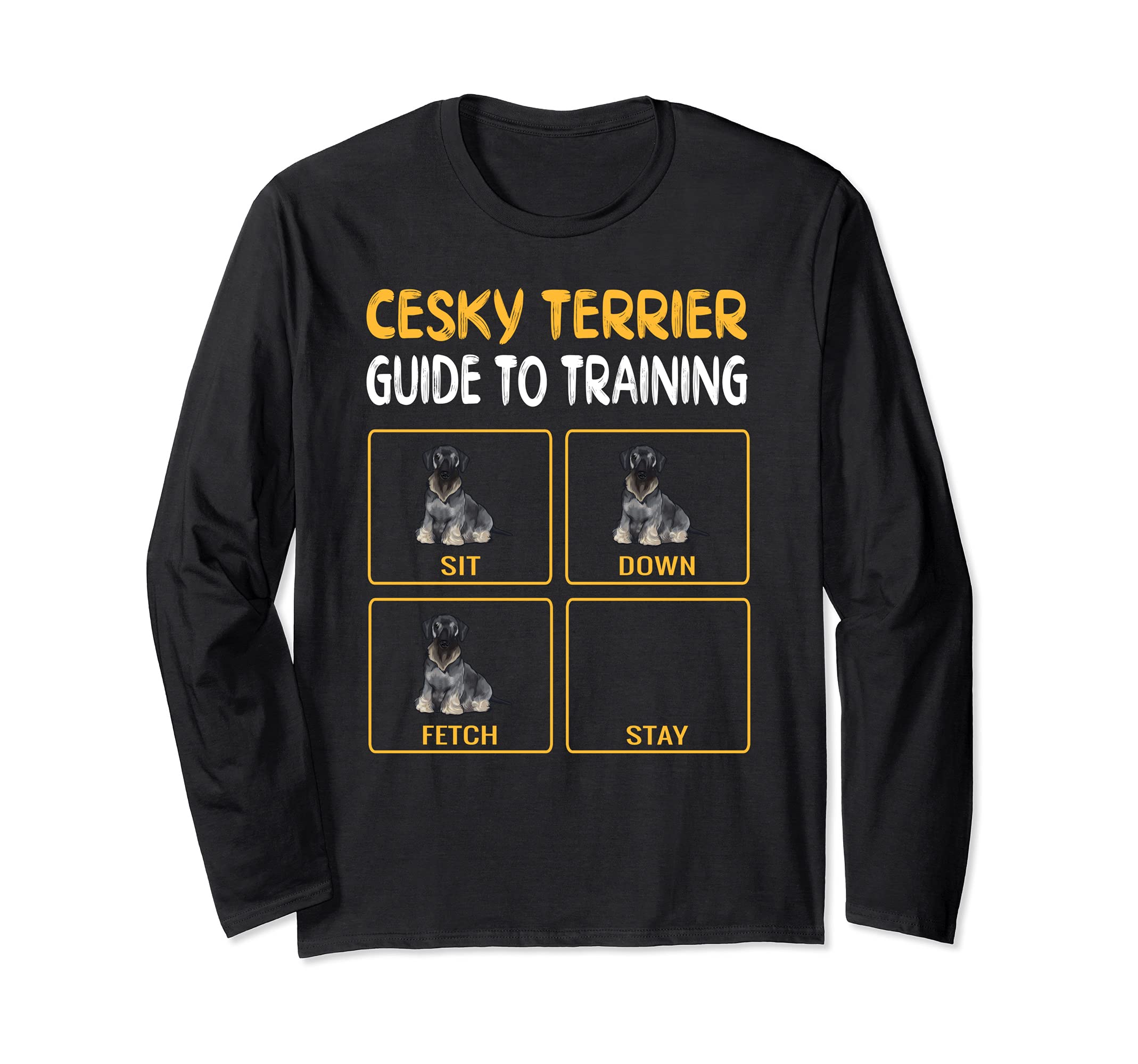 Funny Cesky Terrier Guide To Training Dog Obedience Long Sleeve T-Shirt