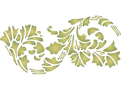 Leaf Stencil Size 175wx 85h Reusable Wall Stencils For Painting Best Quality Wall Border Flower Art Nouveau Stencil Ideas Use On Walls - 