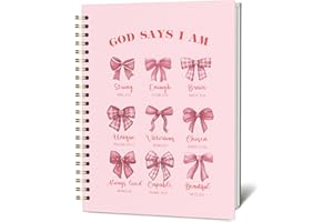 KIDEAR Christian Journal for Women, Prayer Notebook for Bible Study Notes,Cute Pink Bow Faith Journal,Coquette Preppy Christian Gifts for Teen Girls,Church Note Bible Study Supplies - A09