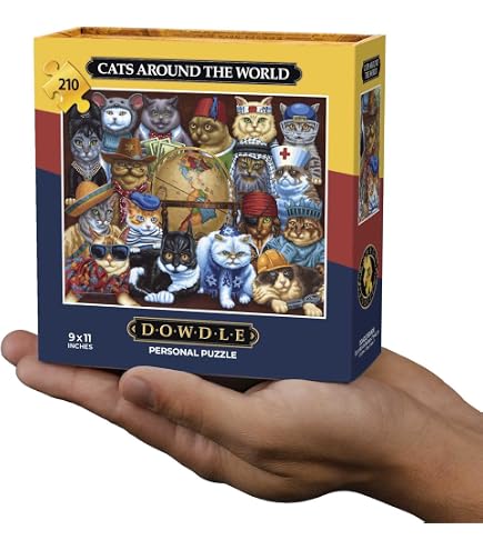 Amazon.com: Dowdle Folk Art Cats Around The World Puzzle (1000