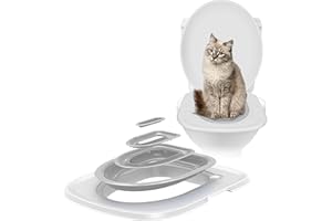 Leopacat Cat Toilet Training Kit, Toilet Training for Cats,Professional Cat Urinal Reusable Kit System Trainer Seat Tool Pet Cleaning Most Toilets with Extra Tray Environment