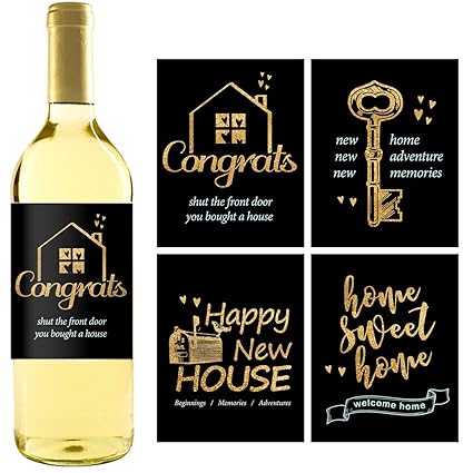 Buy 8 Rustic House Warming Presents New Homeowner Stickers Or Wine Label Gift Set Ideas Real Estate Gifts From Agent For Client Congratulations Online At Low Prices In India Amazon In
