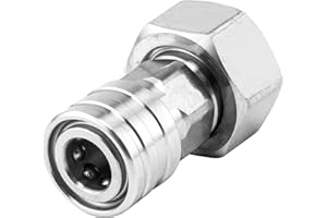 Raincovo Garden Hose to Pressure Washer Adapter, 3/4” GHT to 1/4” Quick Connect, Convert Water Hose to Power Washer Connector, Car Washing Nozzle & Hose Attachment, Stainless Steel, 1Pack