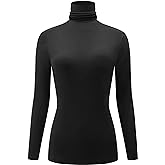 Kindcall Casual Turtleneck Tops Lightweight Long Sleeve Soft Thermal Shirts for Women