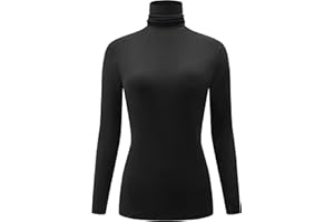 Kindcall Casual Turtleneck Tops Lightweight Long Sleeve Soft Thermal Shirts for Women