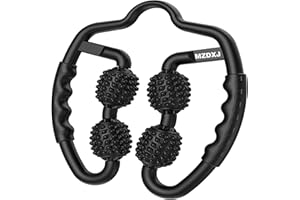 MZDXJ Cellulite Massage Tool Muscle Roller - Deep Fascia Massager & Dimpled Skin Remover for Legs, Thighs & Buttocks - Anti-Cellulite Roller, Smooth Skin, Pain Reliefs Black（Black - 4 Wheel）