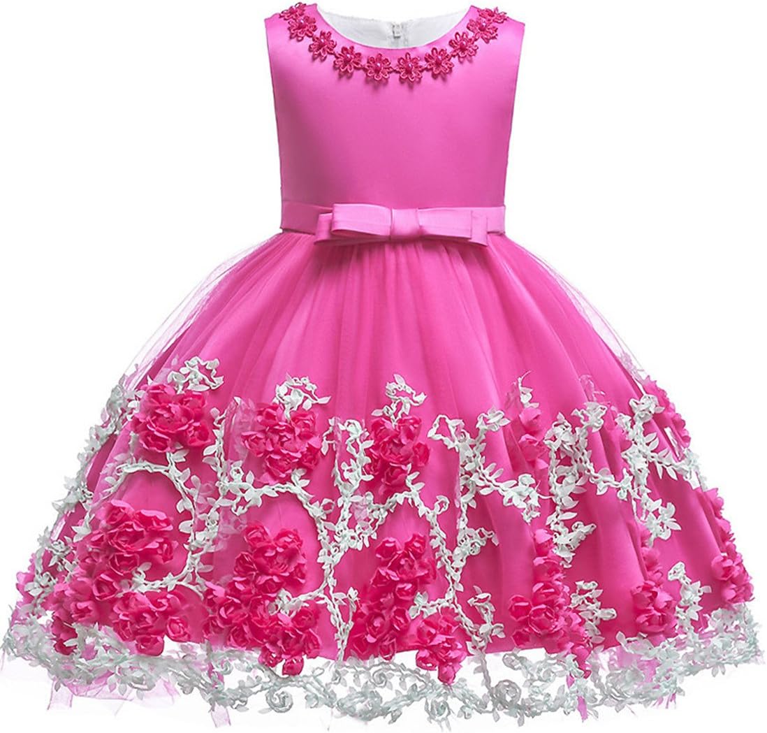 Baby Girls Flower Dress Wedding Party Toddler Dres Birthday Special Occasion Girls Dress