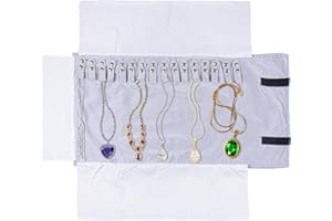 Wodison Travel Velvet Jewelry Roll Earrings Rings Necklaces Organizer Clutch Bag for Necklace