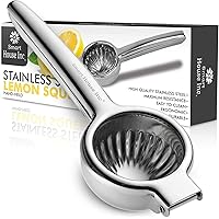 Smart House Inc Extra-Large Stainless Steel Lemon Squeezer - Manual Fruit Juicer with Seeds and Pulp Filter - Metal…
