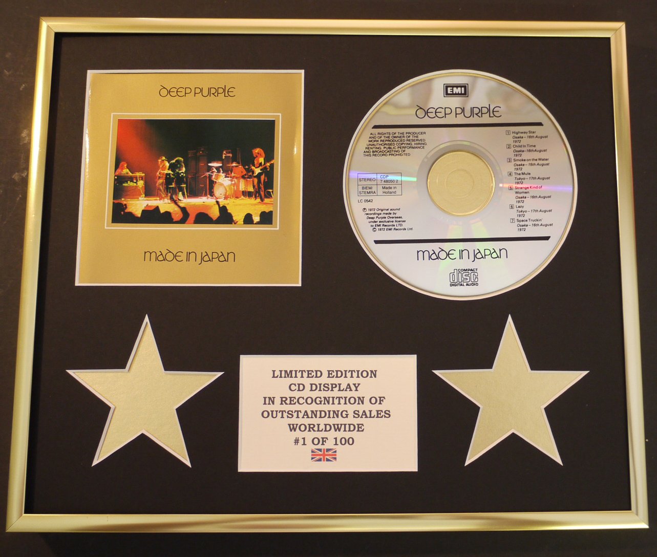 DEEP PURPLE/CD DISPLAY/LIMITED EDITION/COA/MADE IN JAPAN