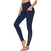 AFITNE Women’s High Waist Mesh Yoga Leggings with Side Pockets, Tummy Control Workout Squat-Proof Yoga Pants