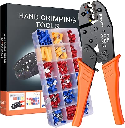 Preciva Insulated Wire Terminal Crimping Tool Kit 0.5-6mm² Ratchet Crimper