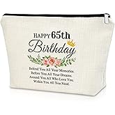 Sazuwu 65th Birthday Gifts for Women Makeup Bag 65 Years Old Birthday Gifts for Mom Aunt Grandma 1958 Birthday Gift Cosmetic Bag Turning 65 Gifts for Boss Coworkers Friend Cosmetic Travel Pouch