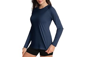 Boladeci Women's Sun Shirts UPF 50+ UV Protection Rash Guard Long Sleeve Swim Shirts Quick Dry Lightweight Workout Tops