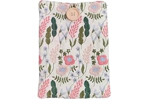 ZOSIANA DESIGNS Embroidered Floral Kindle Sleeve - Compatible with Paperwhite/Basic (6''), Paperwhite (6.8''), Signature (6.8'') - Cotton Padded E-Reader Cover - Tablet Pouch (Lavender Garden - White)
