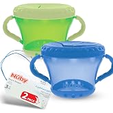 Nuby 2 Pack Snack Keepers | Blue and Green