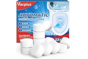 Vacplus Toilet Bowl Cleaner Tablets 12 PACK, Automatic Toilet Bowl Cleaners with Bleach, Durable Toilet Tank Cleaners with Su